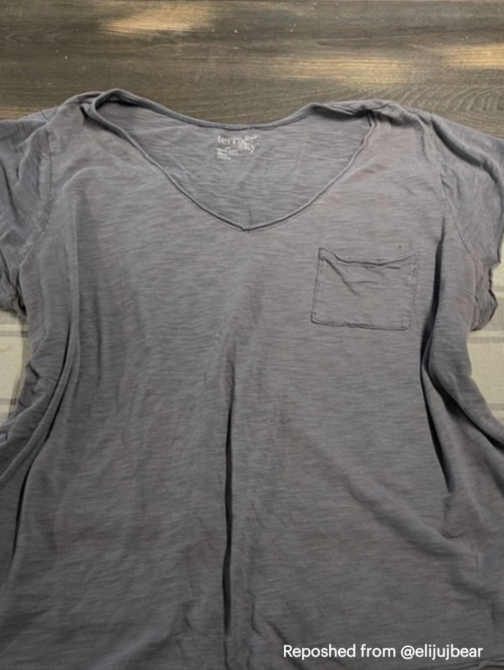 Terra & Sky Short Sleeve Top with Lace Trim
